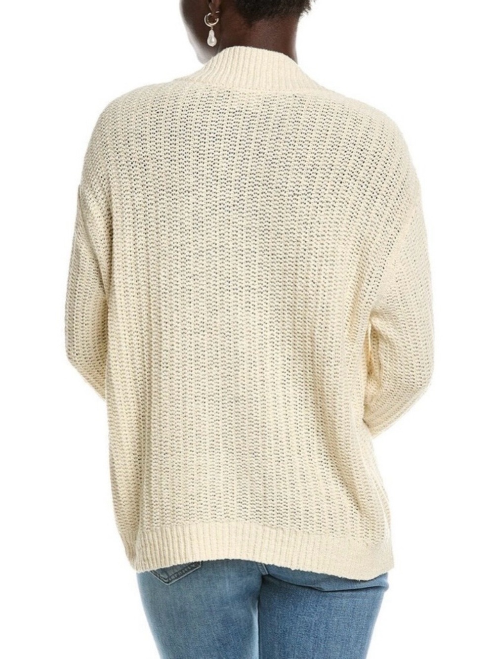 CAbi Ivory V-Neck Knit Croquet Pullover Sweater - Picture 8 of 10
